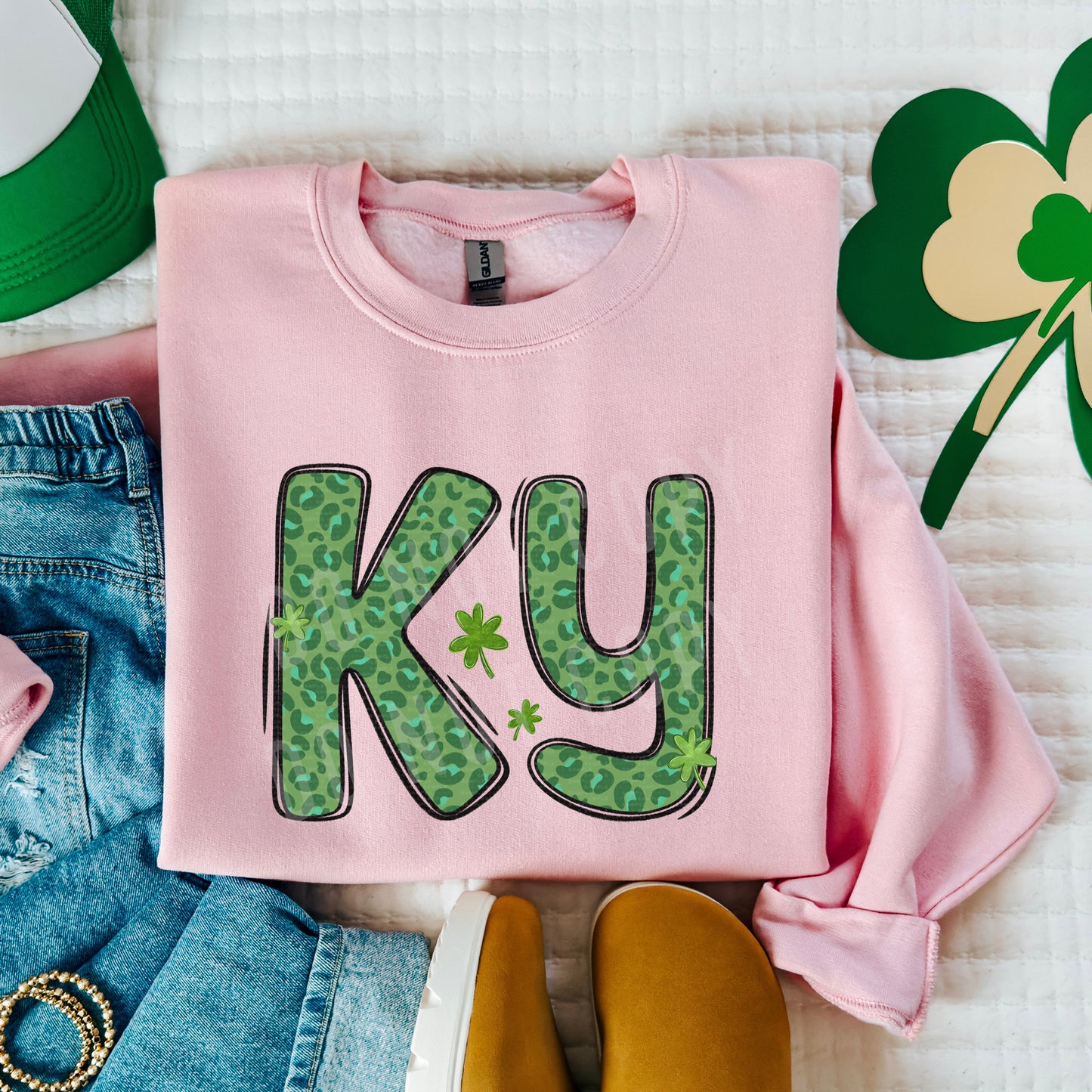 Kentucky, KY, St. Patrick's Day, Green Leopard - DIGITAL DOWNLOAD