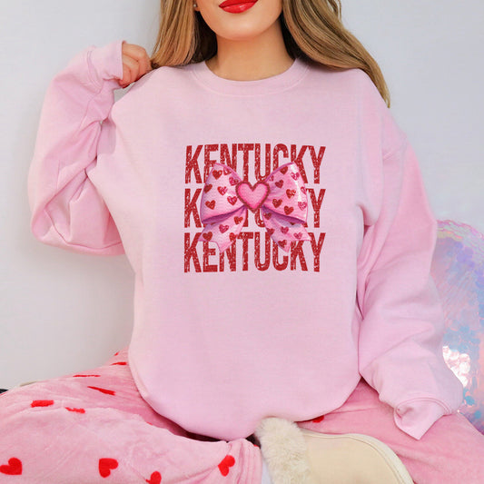 Kentucky, Stacked, Pink Heart Bow - DIGITAL DOWNLOAD