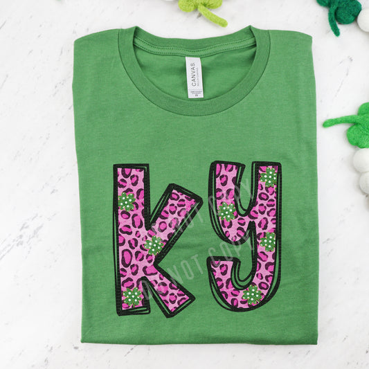 Kentucky, KY, St. Patrick's Day, Pink Leopard Shamrock - DIGITAL DOWNLOAD